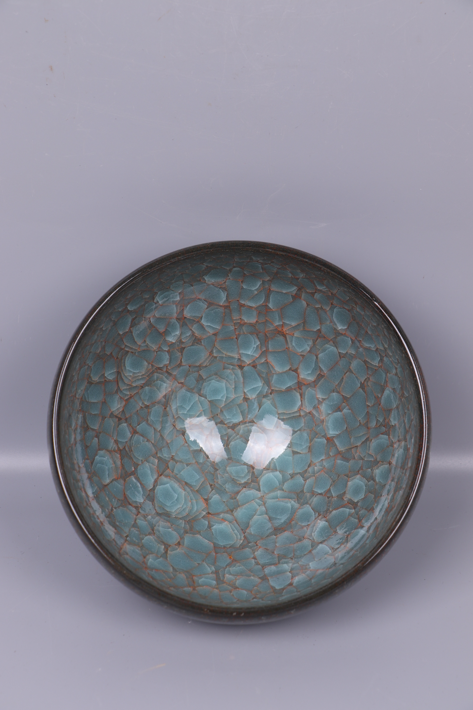 官瓷冰裂纹斗笠碗