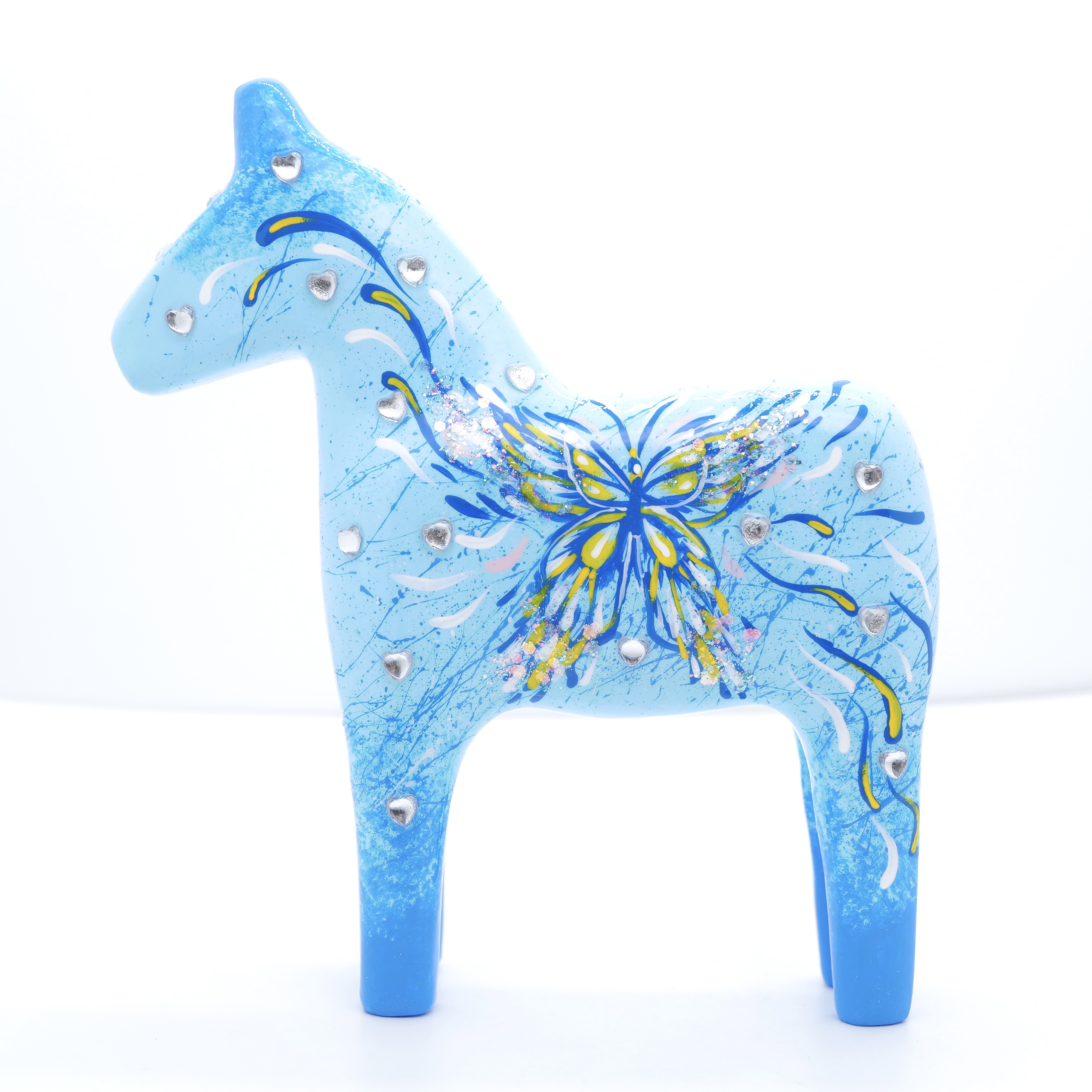 《王甜心马》艺术石膏作品，手工绘制，仅一件