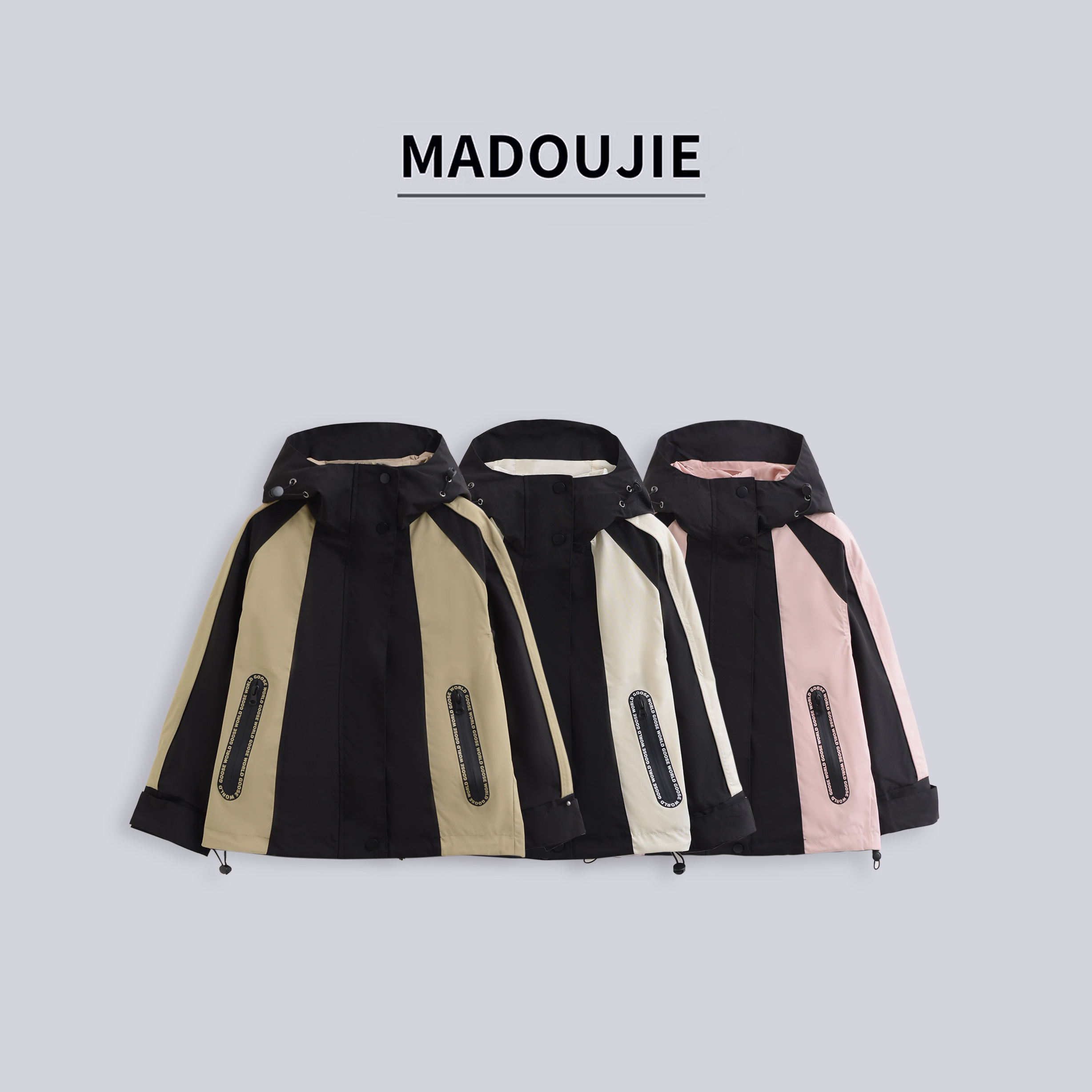 P005【机能服】中大童时尚百搭重工户外冲锋衣外套 24103