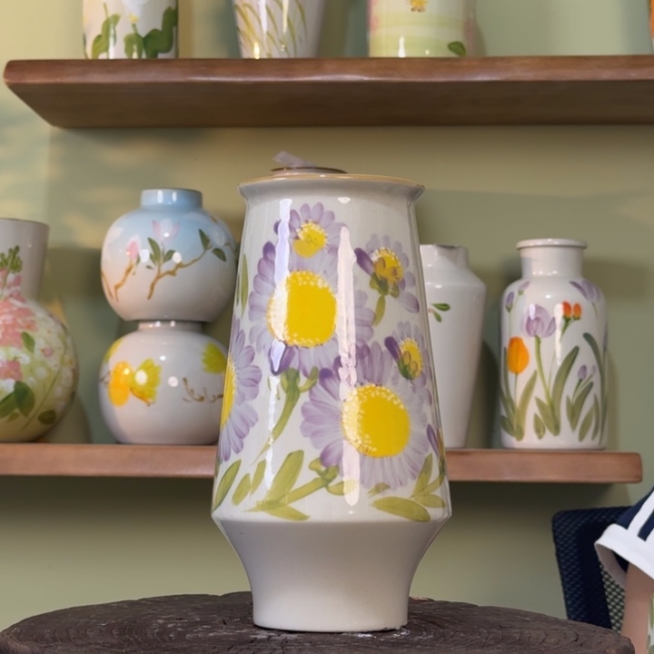 景德镇陶瓷手绘花瓶摆件无孔