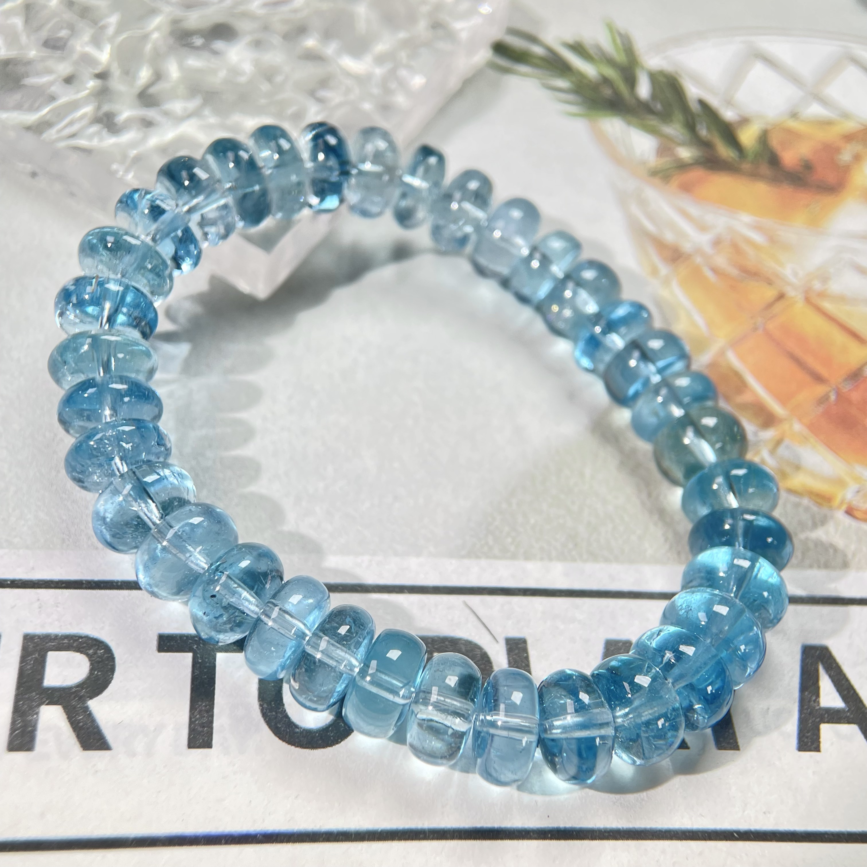【寂静的海】高净托帕石手串9*10mm KT25090920