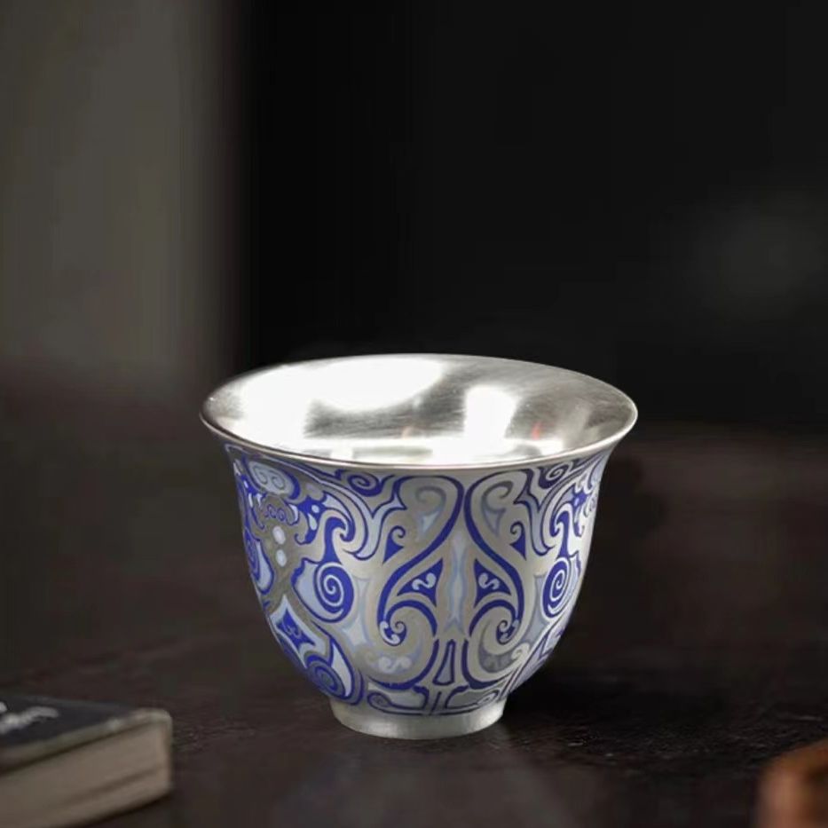 新战国纹银杯春秋系列品茗杯