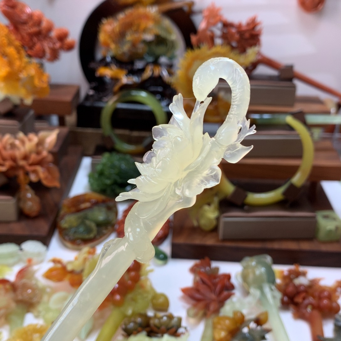 蛇纹石玉发饰未镶嵌