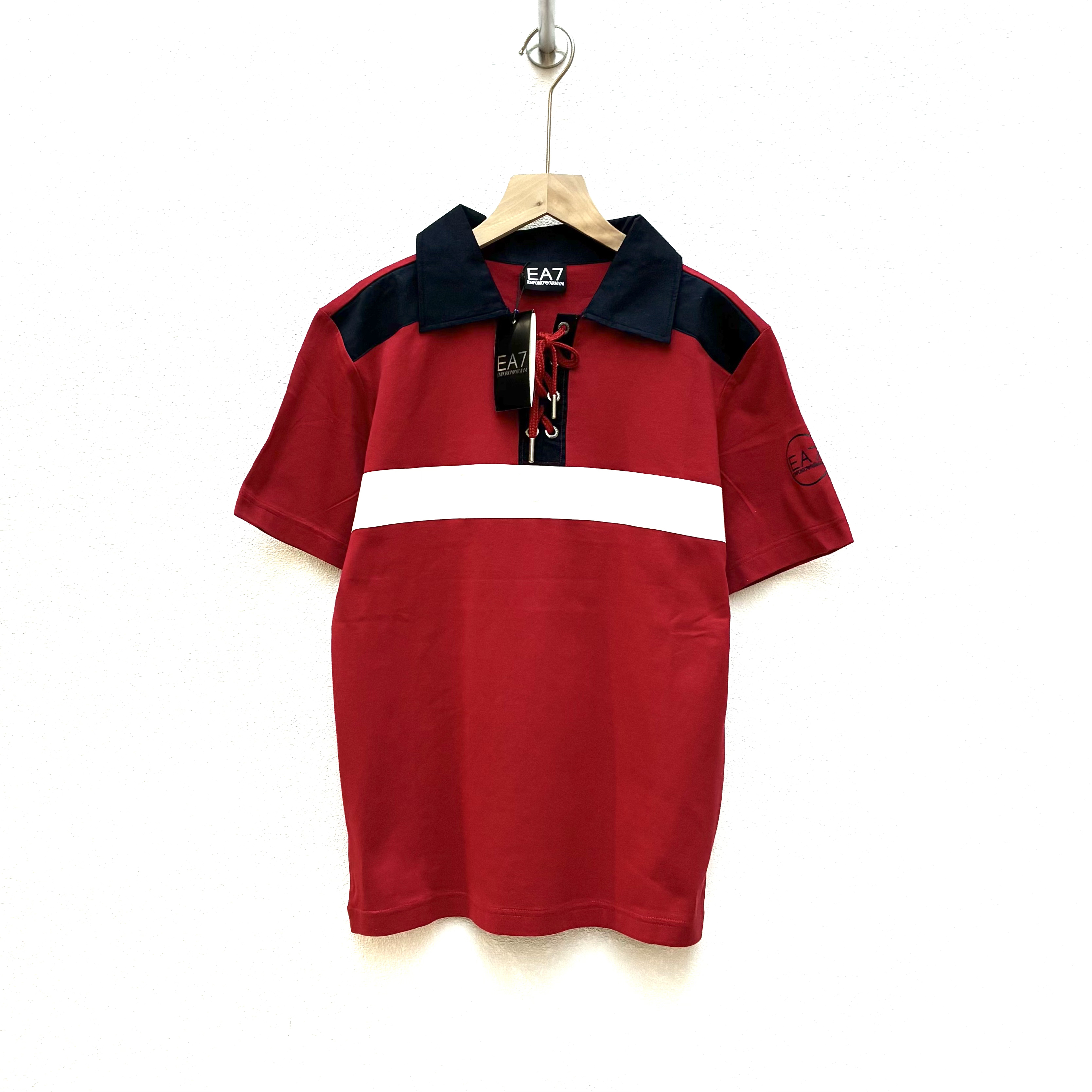 未使用 GIORGIO ARMANI/阿玛尼 黑白红系带款polo衫S码2918
