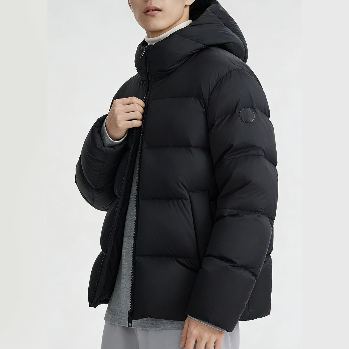 BO拼接外穿保暖短款绅士户外男装休闲连帽运动8909羽绒服