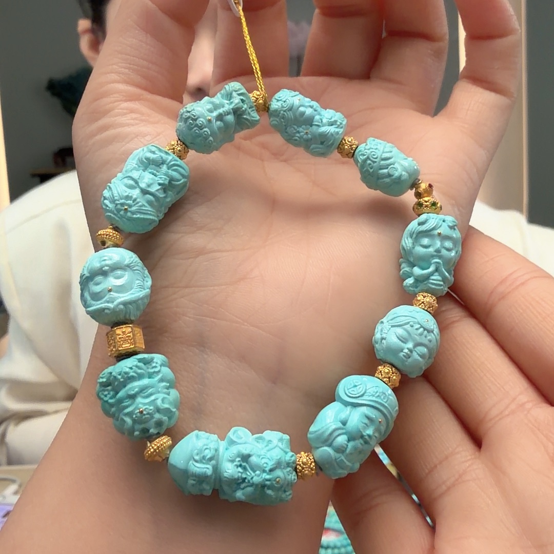 绿松石18K金镶嵌颈饰