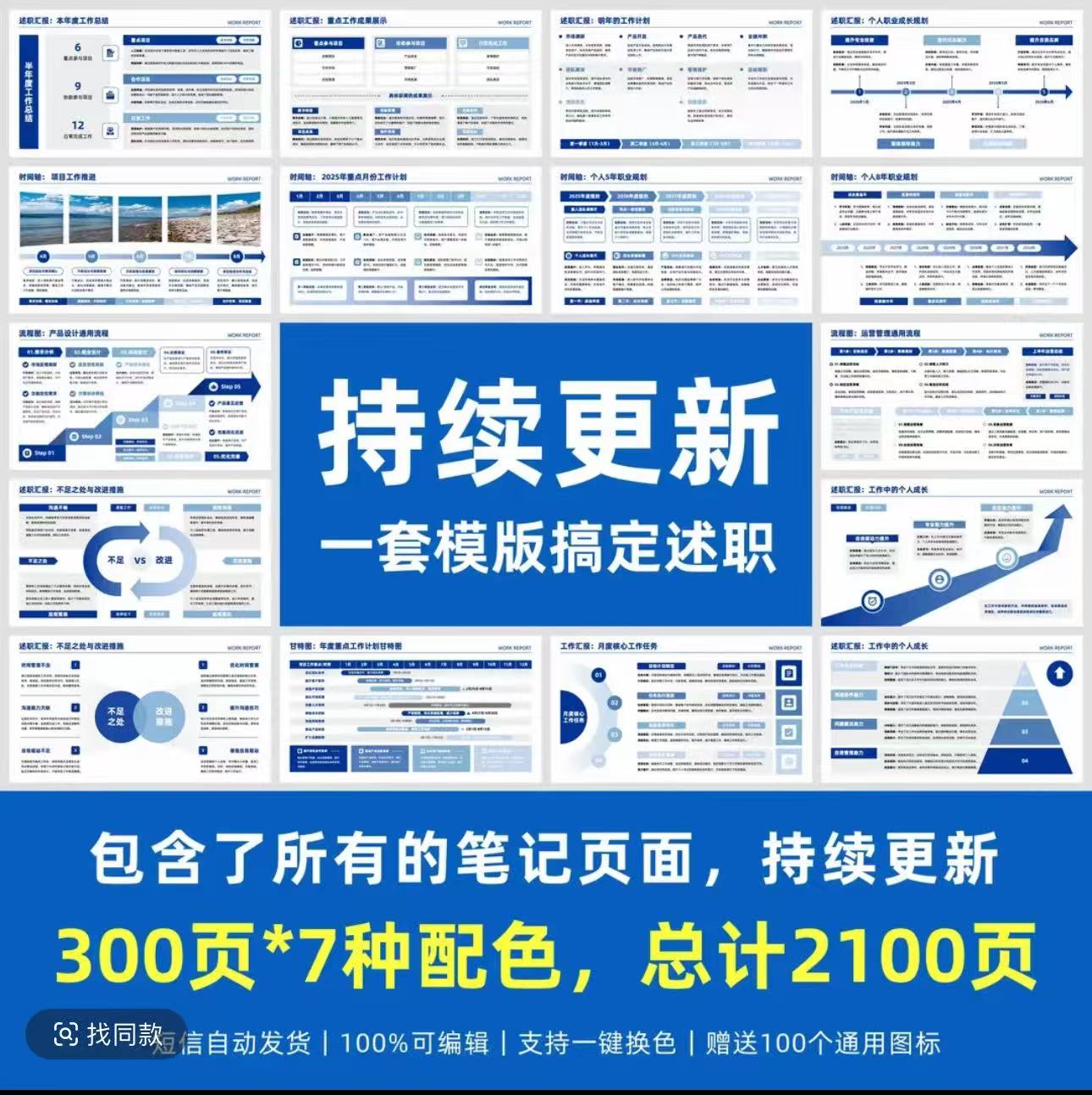 300页领导喜欢的PPT模版高级逻辑图数据图流程图述职报告2