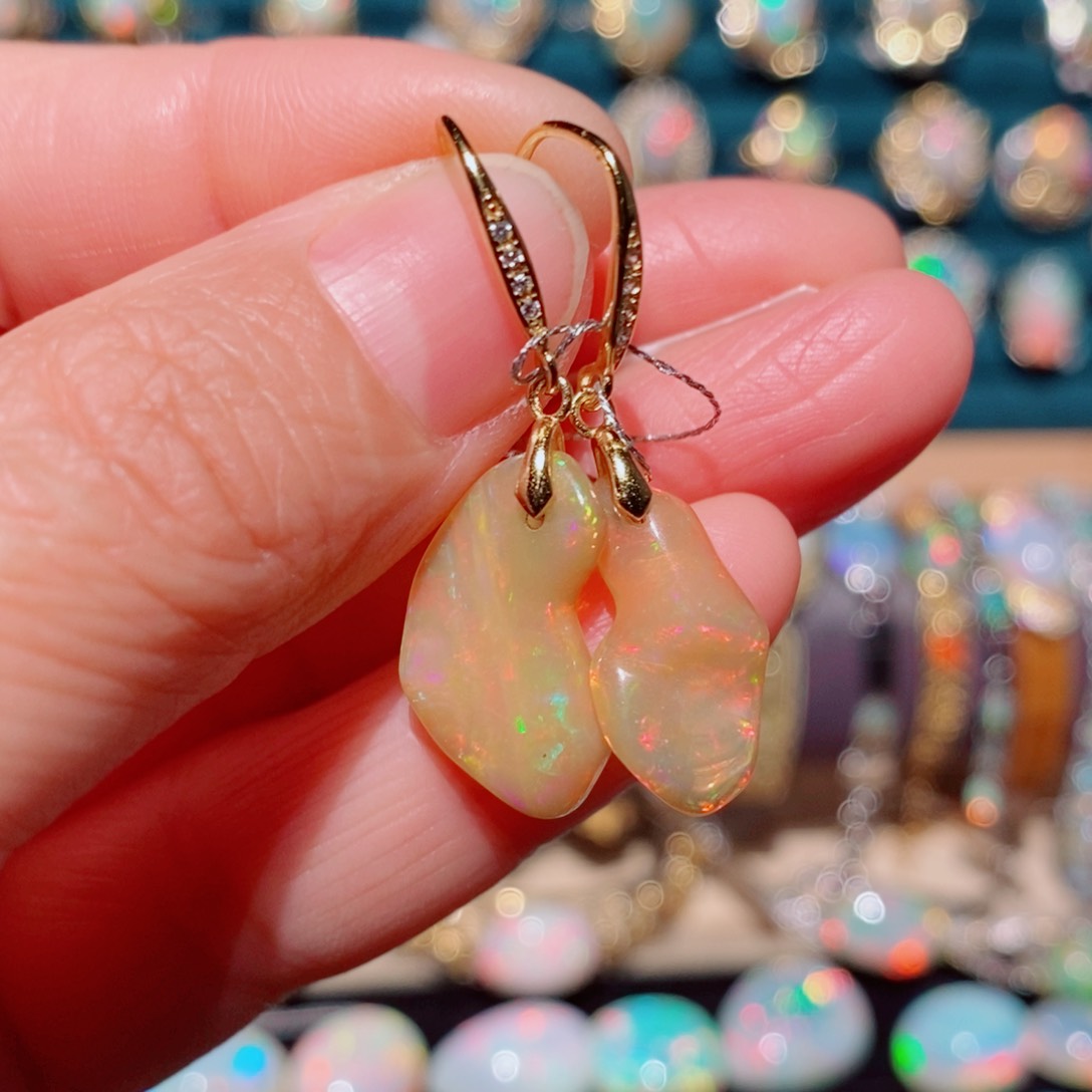 欧泊欧泊耳饰银S925镶嵌