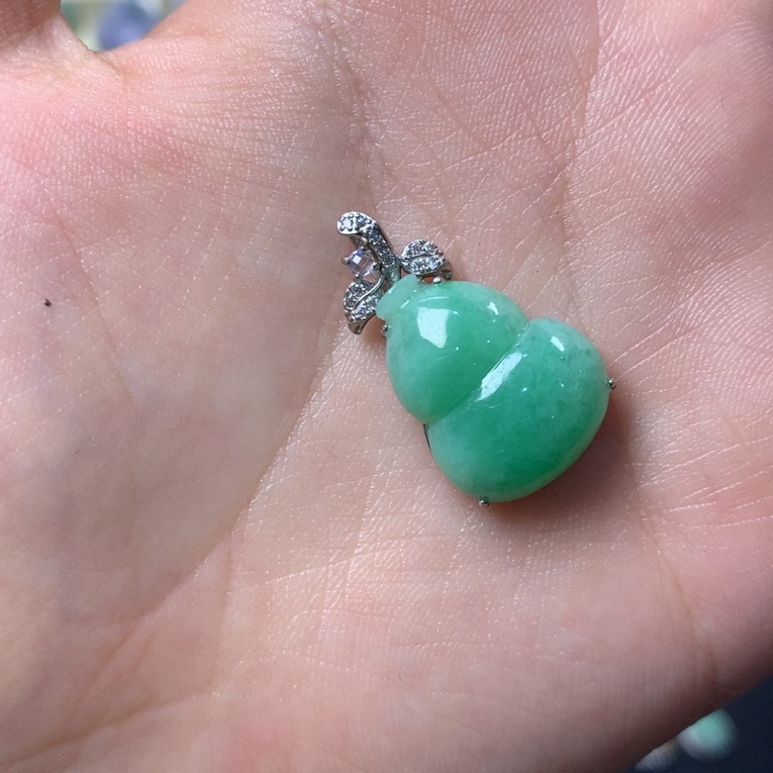 翡翠银S925镶嵌挂件