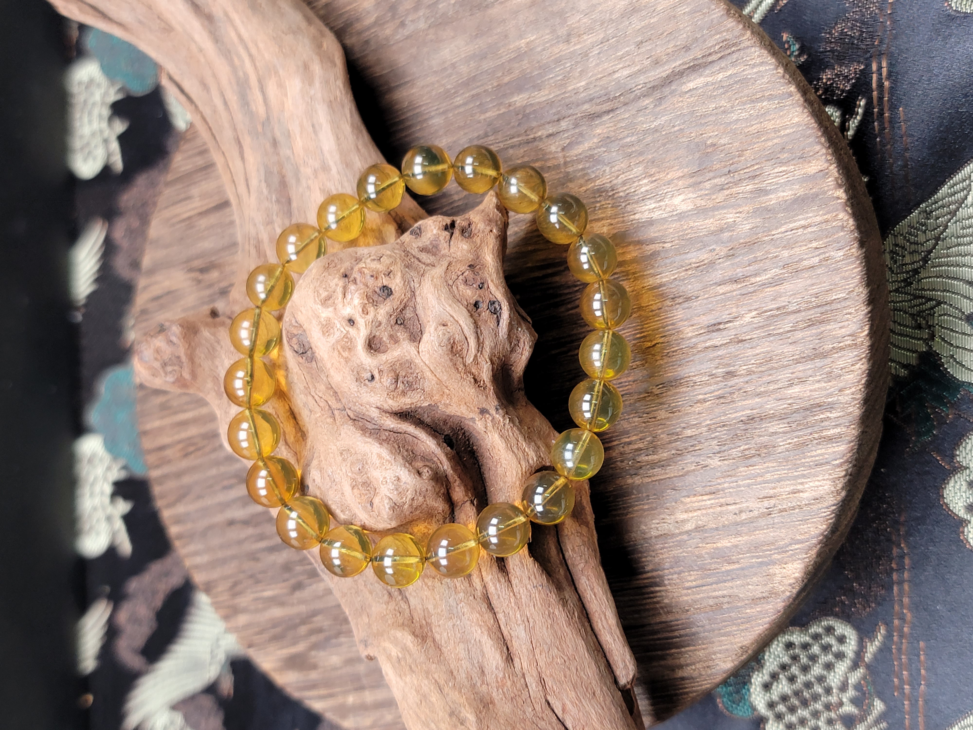 蓝珀单圈手串 8mm+气质时尚素圈精美经典