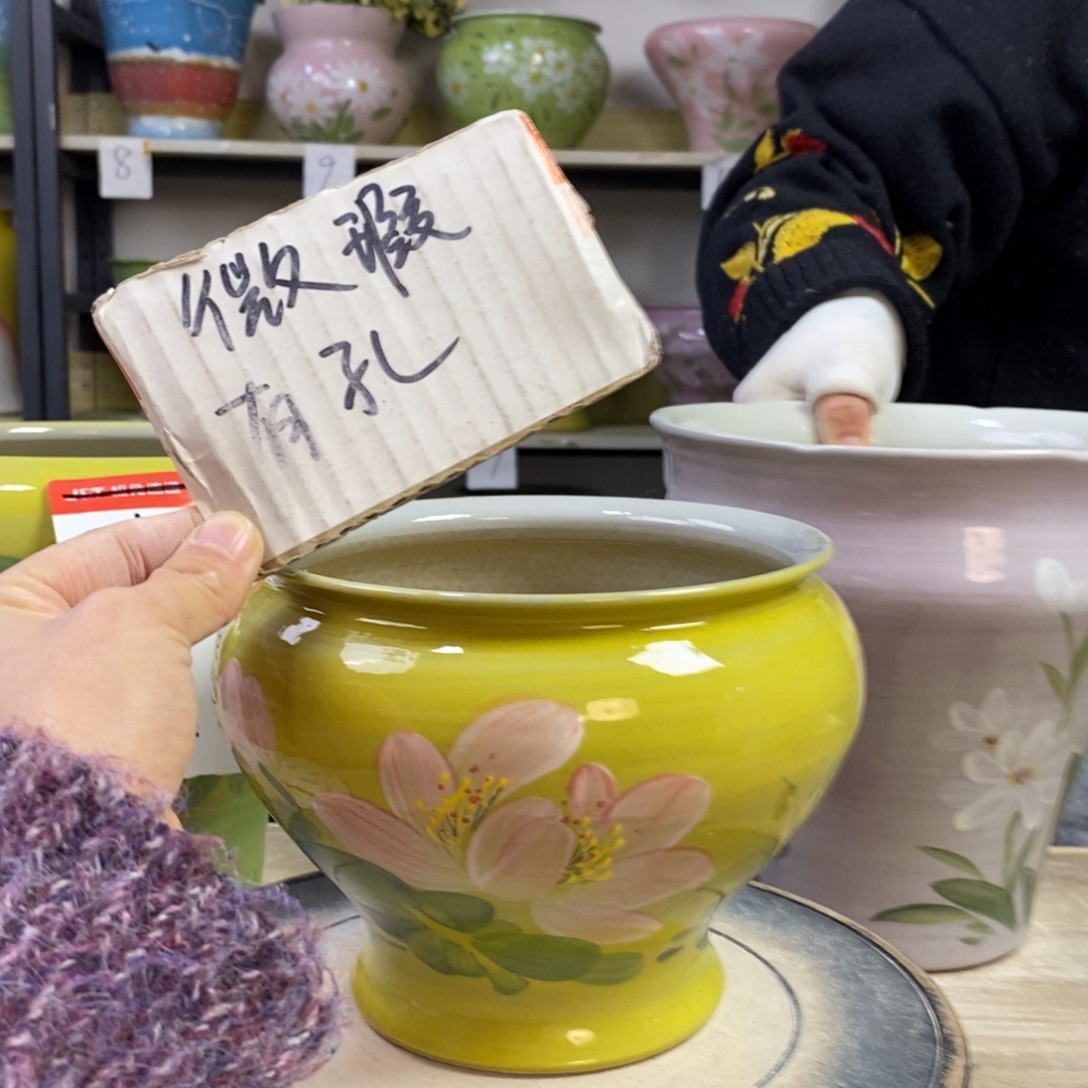 景德镇手工手绘陶瓷花盆