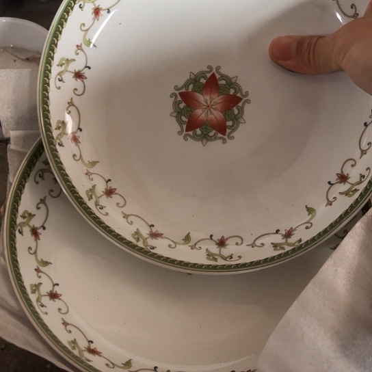 盘8寸深窝盘两个陶瓷陶瓷