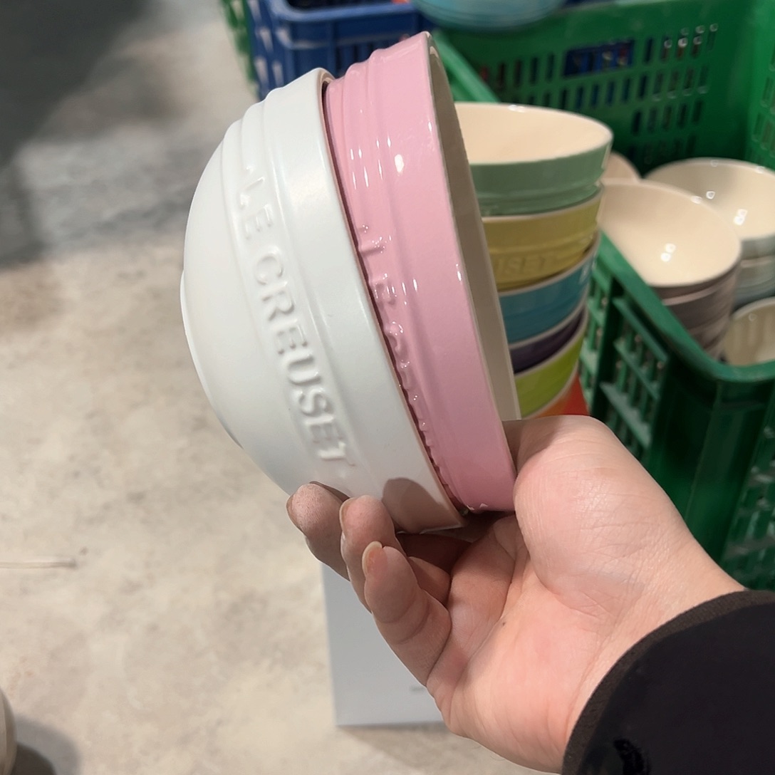 陶瓷 微 6英寸面碗 磨砂白 马卡龙粉