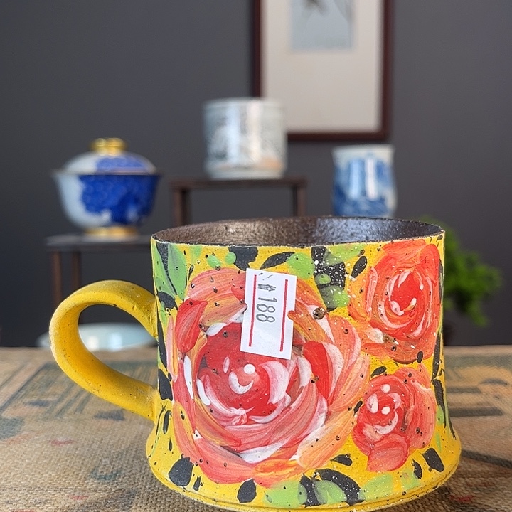 摆件景德柴烧茶杯多人