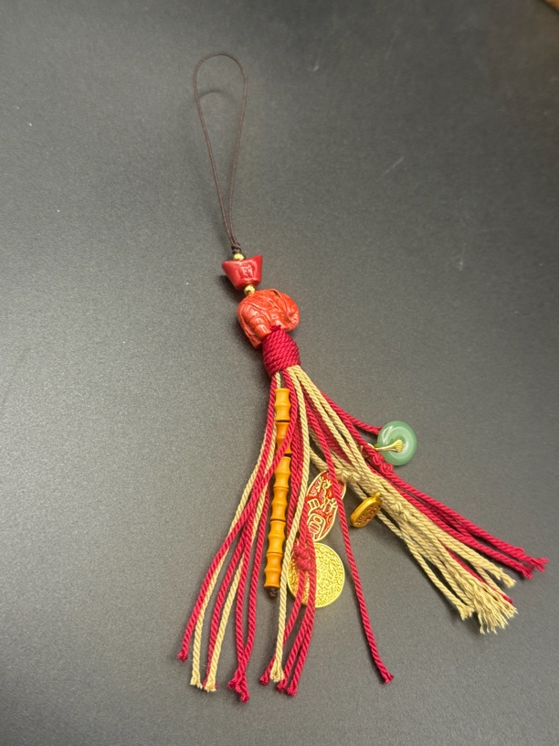 天然辰砂朱砂吉祥如意守护平安手机链