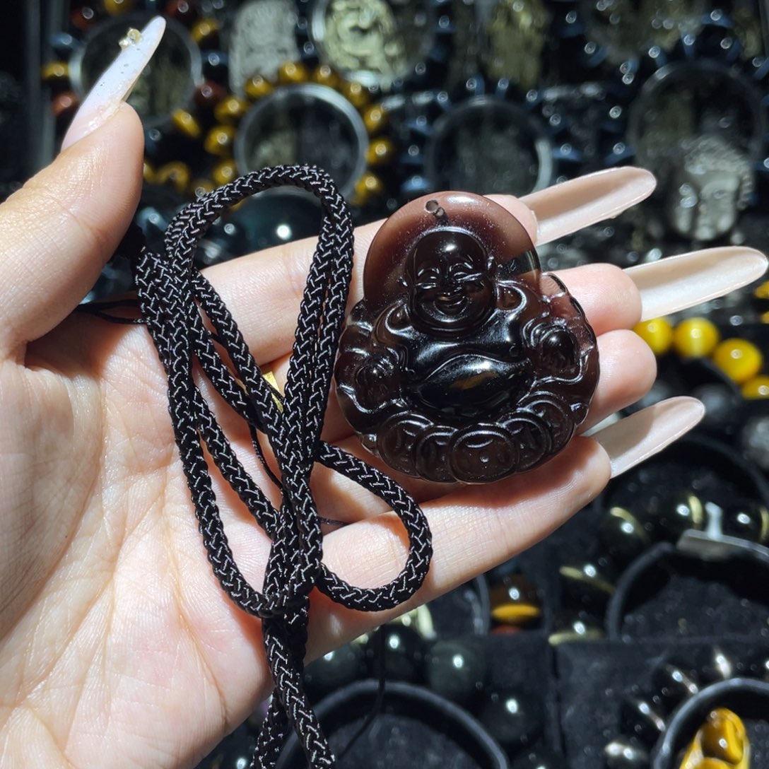 楚***～黑曜岩未镶嵌颈饰