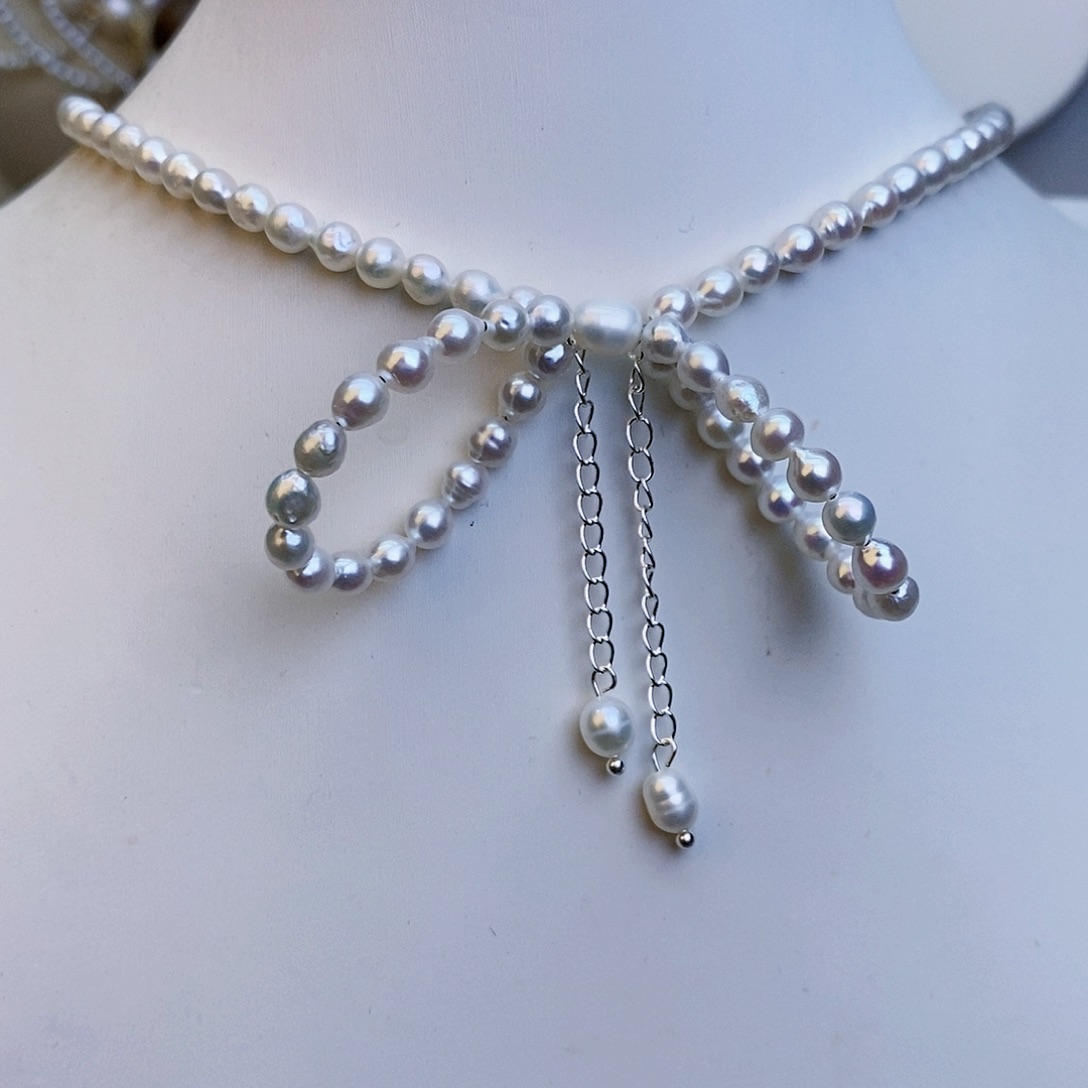 淡水珍珠颈饰银S925镶嵌