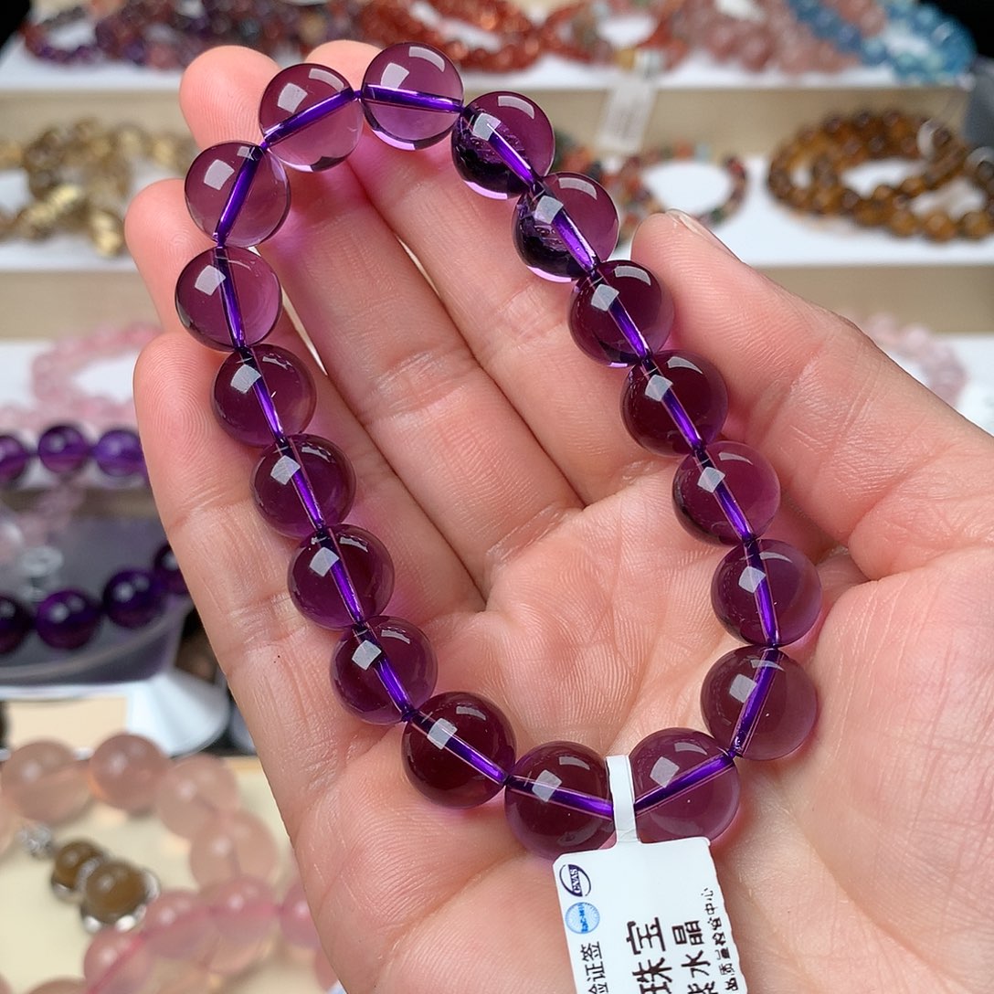 水晶手串未镶嵌紫水晶