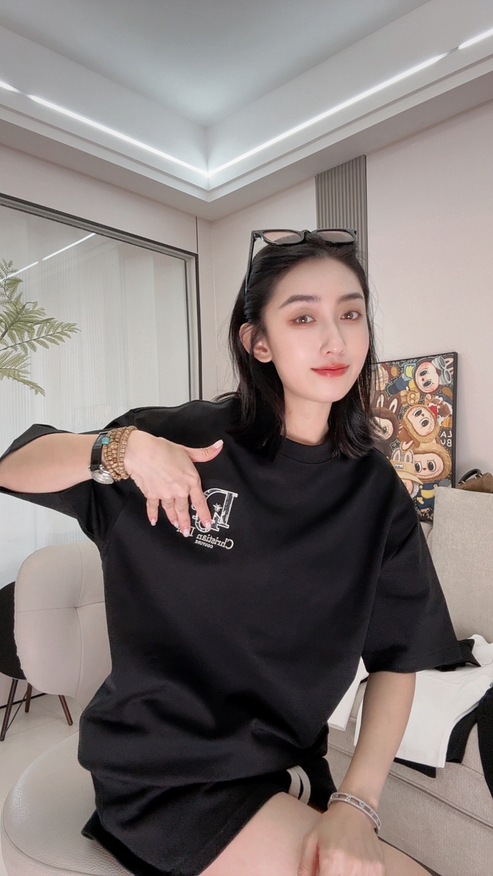 【LIN木木专属】2025夏季宽松时尚潮流百搭休闲简约T恤8021