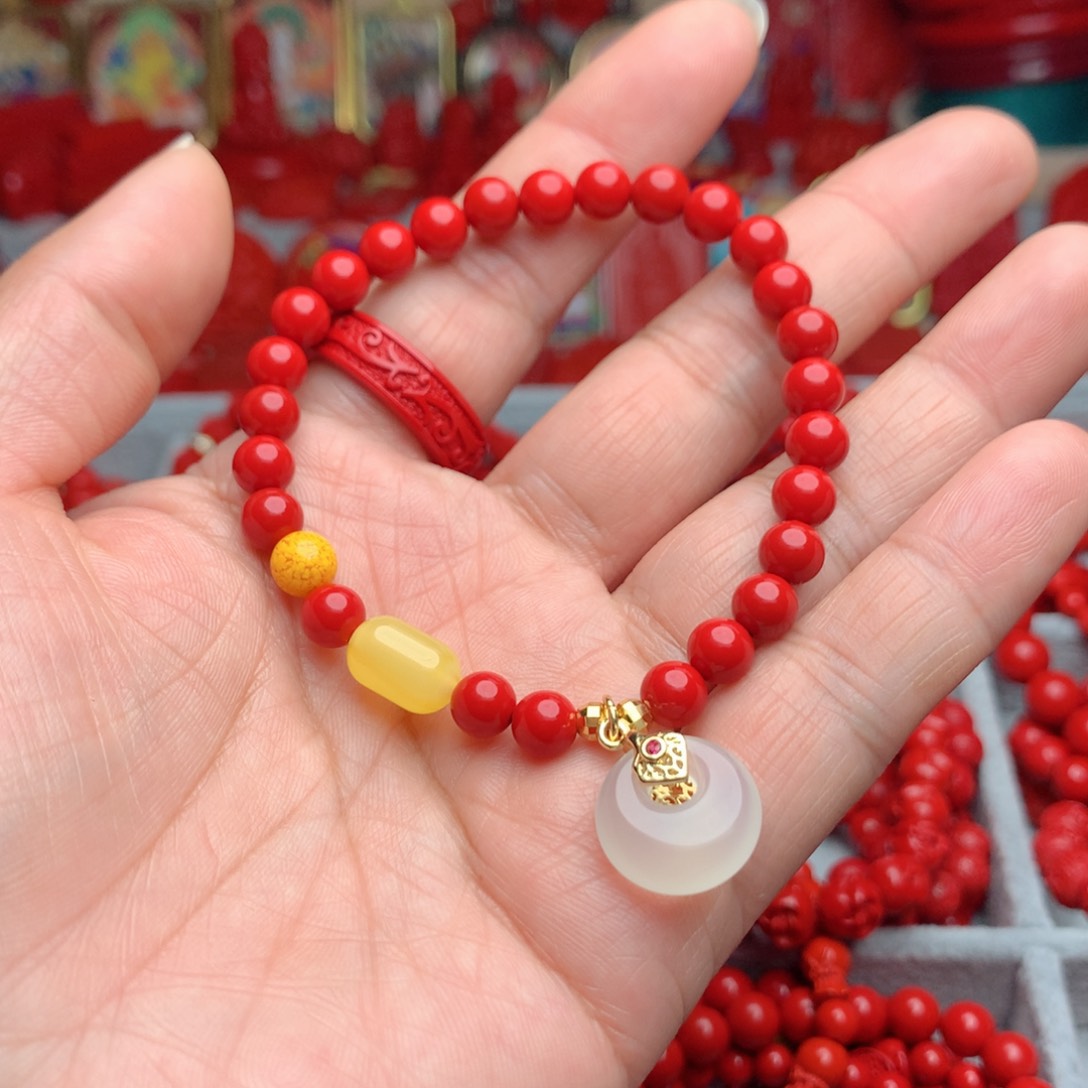 天然辰砂工艺品朱砂手串