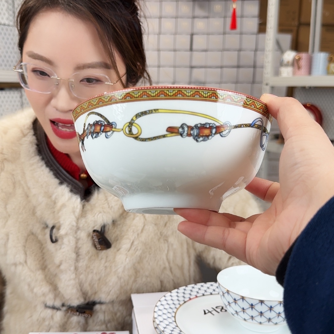 骨瓷高骨6英寸饭碗15cm2个外贸骨瓷