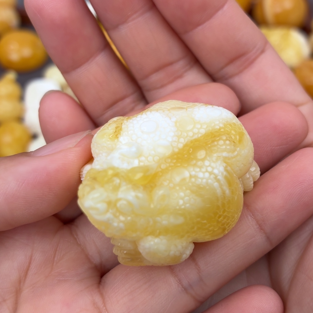 蜜蜡未镶嵌吊坠(不含链)金白金蟾