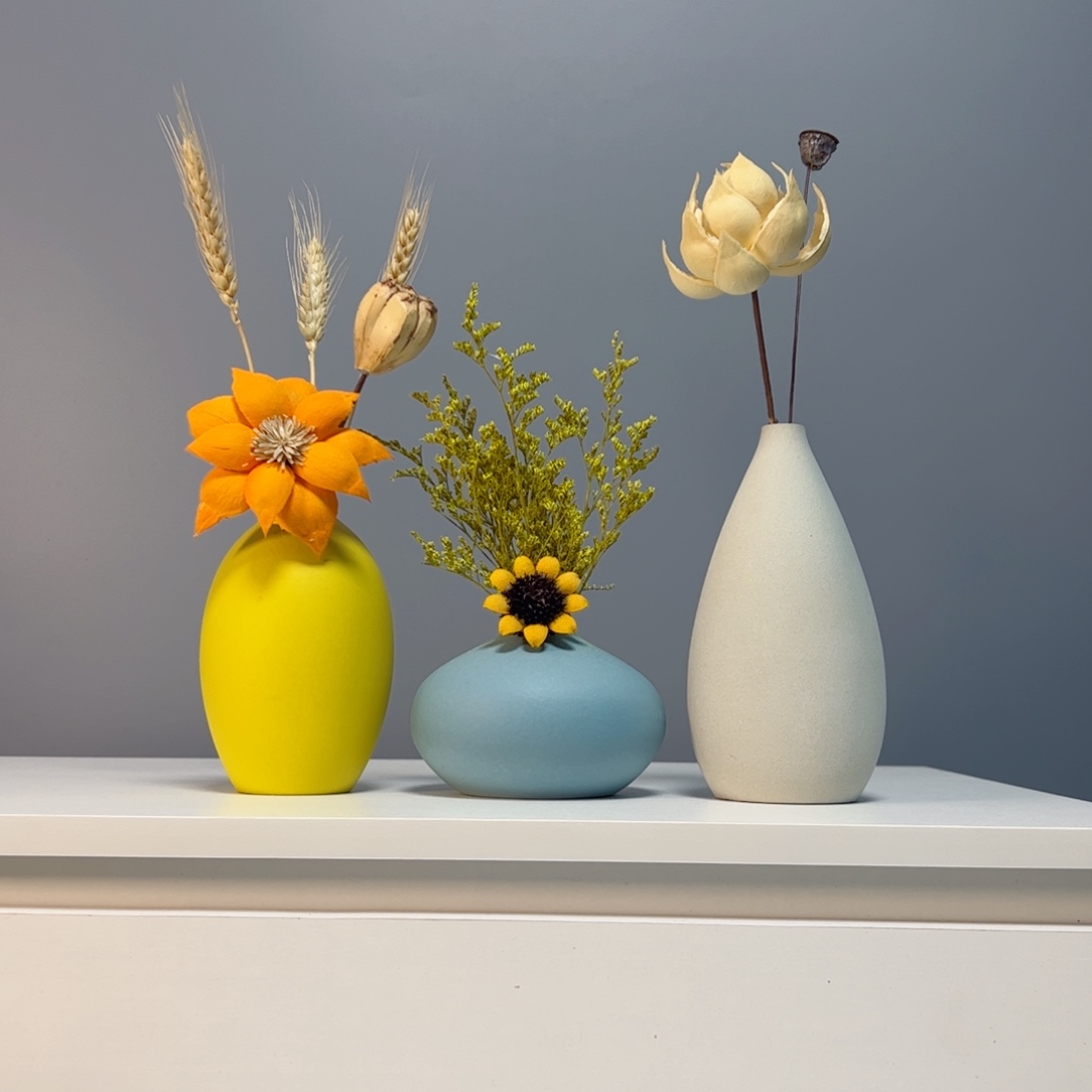 陶瓷花瓶景德镇手作陶瓷花瓶摆件无孔