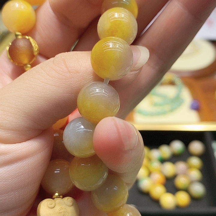 翡翠散珠大*@冰黄翡卡12➕