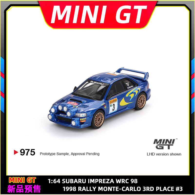现货MINIGT 1:64 斯巴鲁WRC 98 #3蒙特卡洛拉力赛车975
