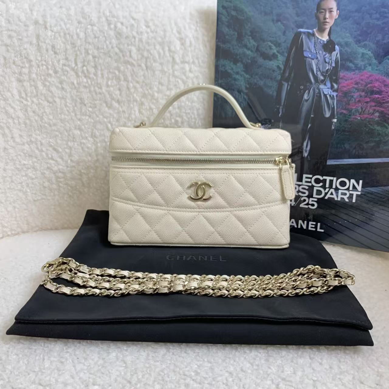 99新 Chanel/香奈儿 25c白金窄版饭盒包/95789754/12期/代卖服务