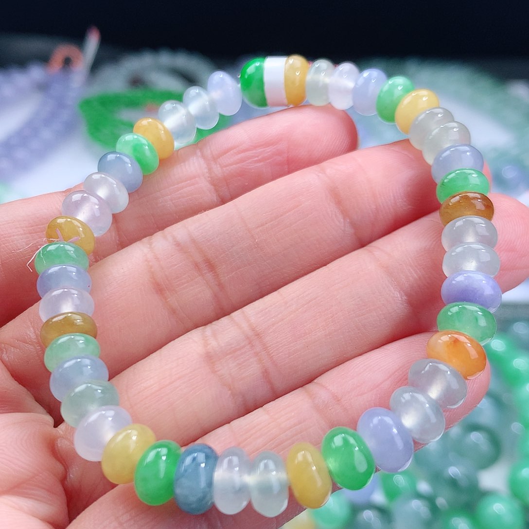 翡翠手链未镶嵌卡7mm