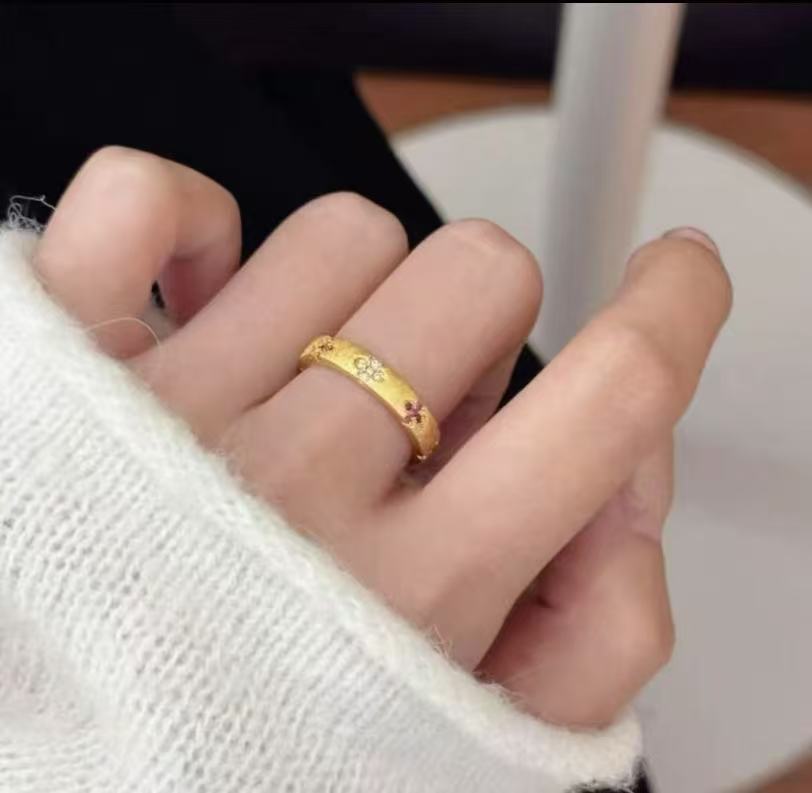 BY158  四叶花戒指