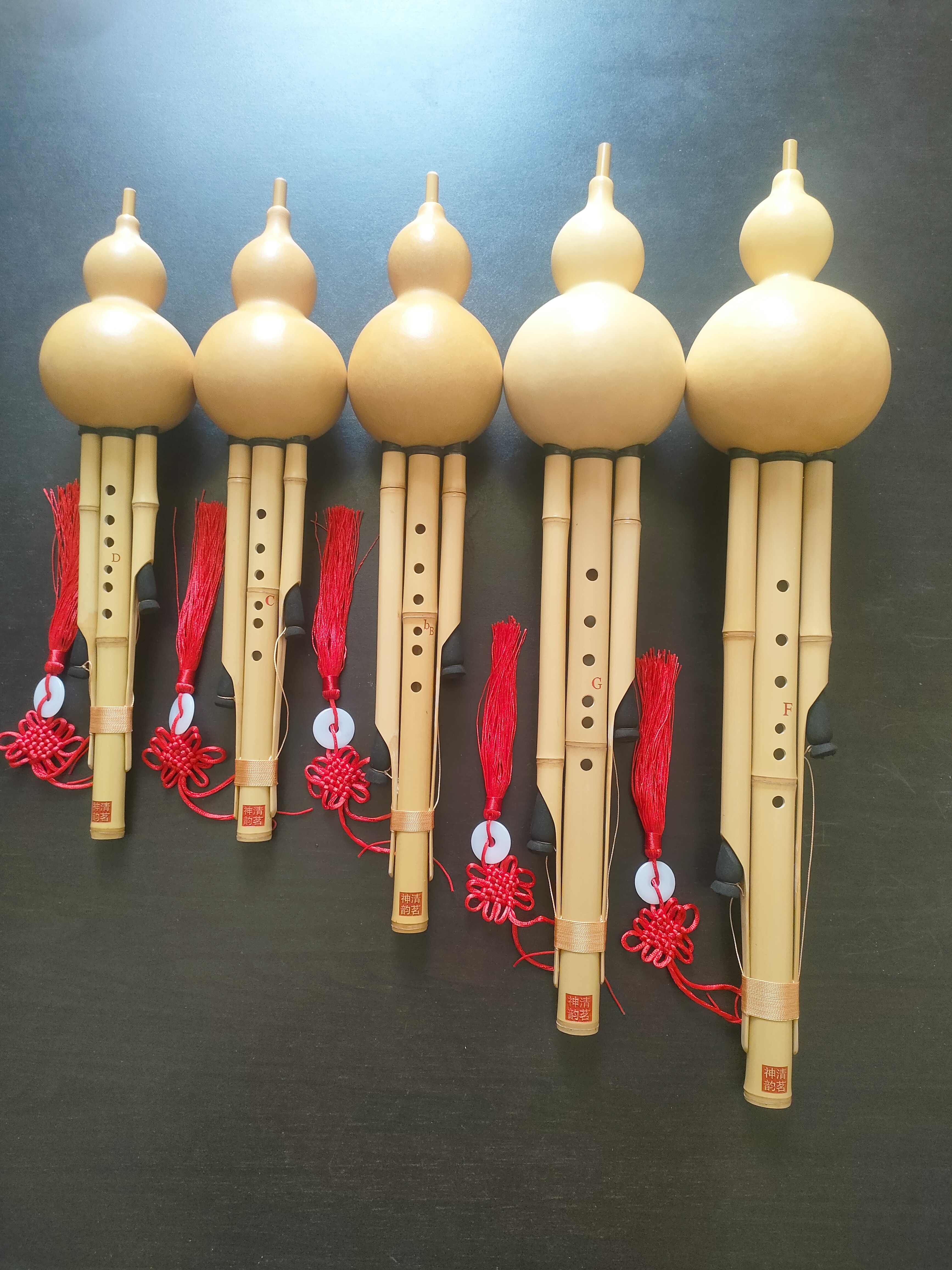 原生态自然生长金竹七孔专业演奏型葫芦丝一套C调、降B调、G调、F调