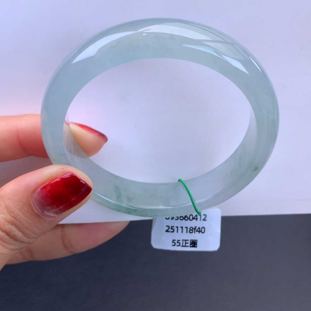 翡翠未镶嵌手镯冰晴莹光飘花手镯