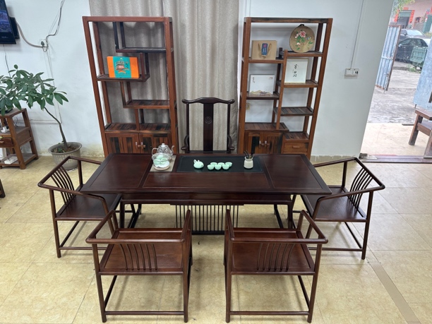 黑胡桃新中式茶桌原木实木茶几功夫茶台办公室茶桌椅泡茶桌禅意