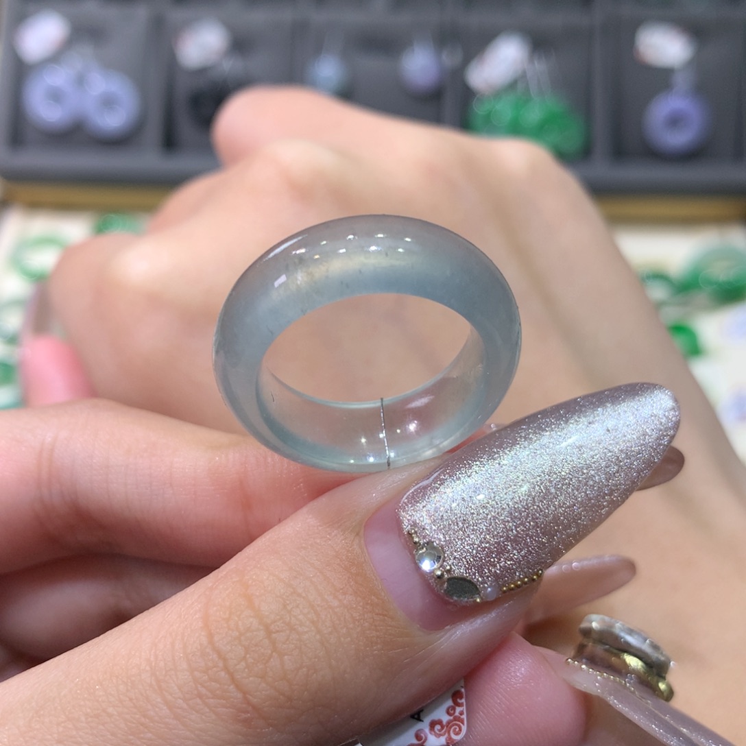 翡翠戒指未镶嵌15-16高冰 