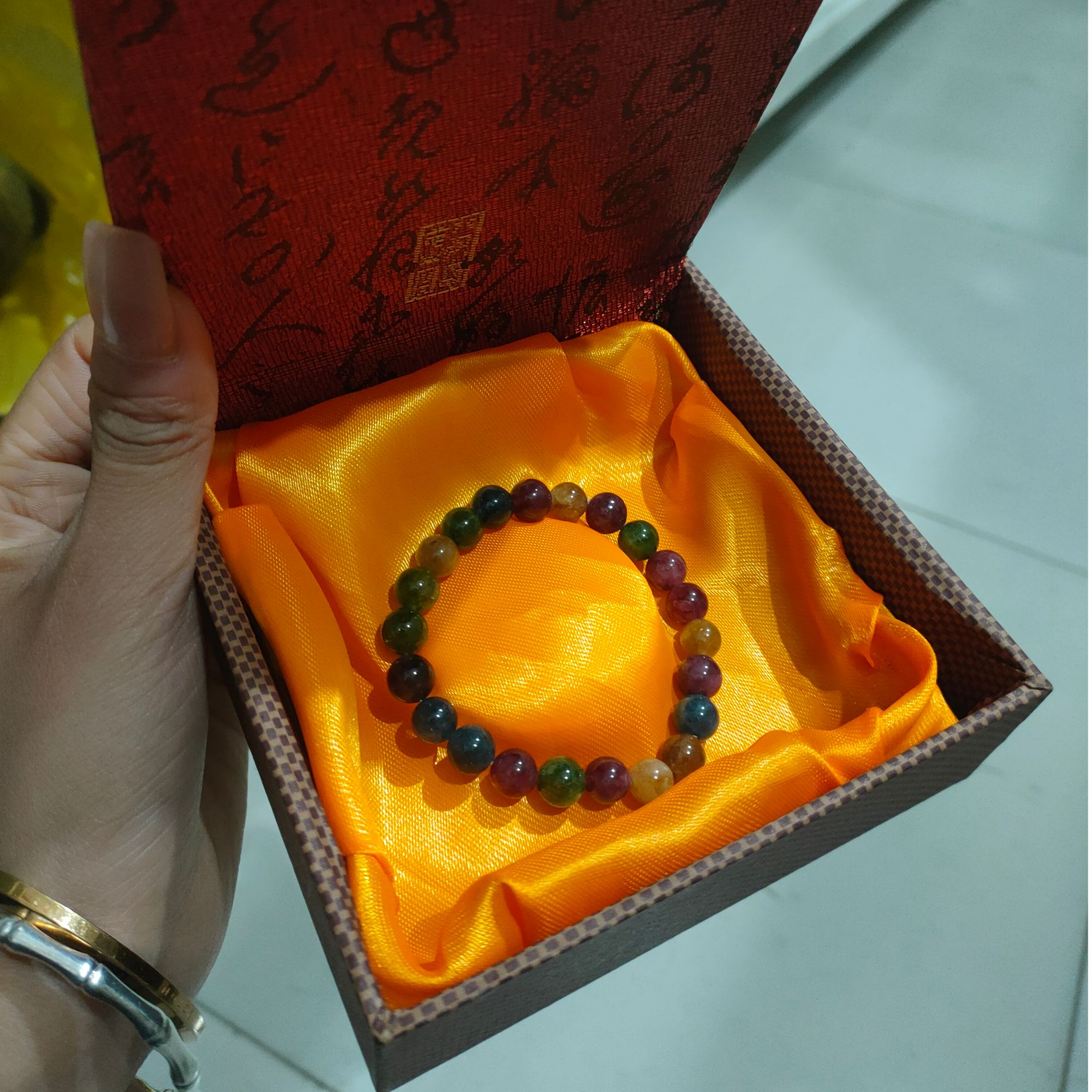 摆件盒 七彩小盒BX 小兰花手串 