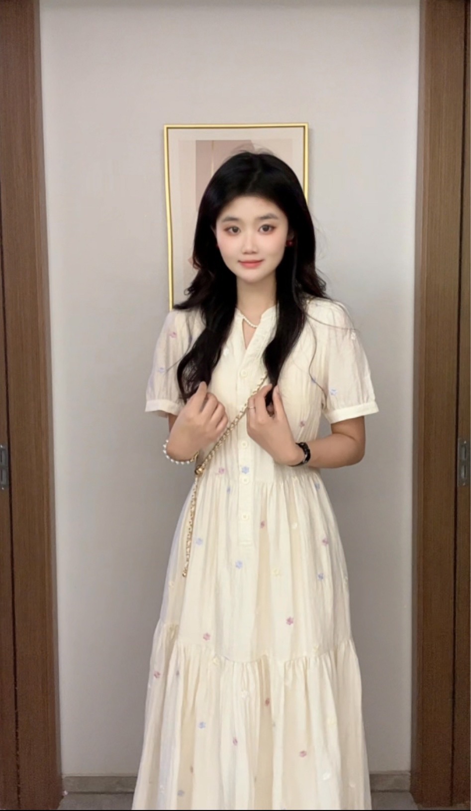 【夏日繁星】天丝刺绣短袖连衣裙女显瘦设计感休闲法式长裙 2.0 版