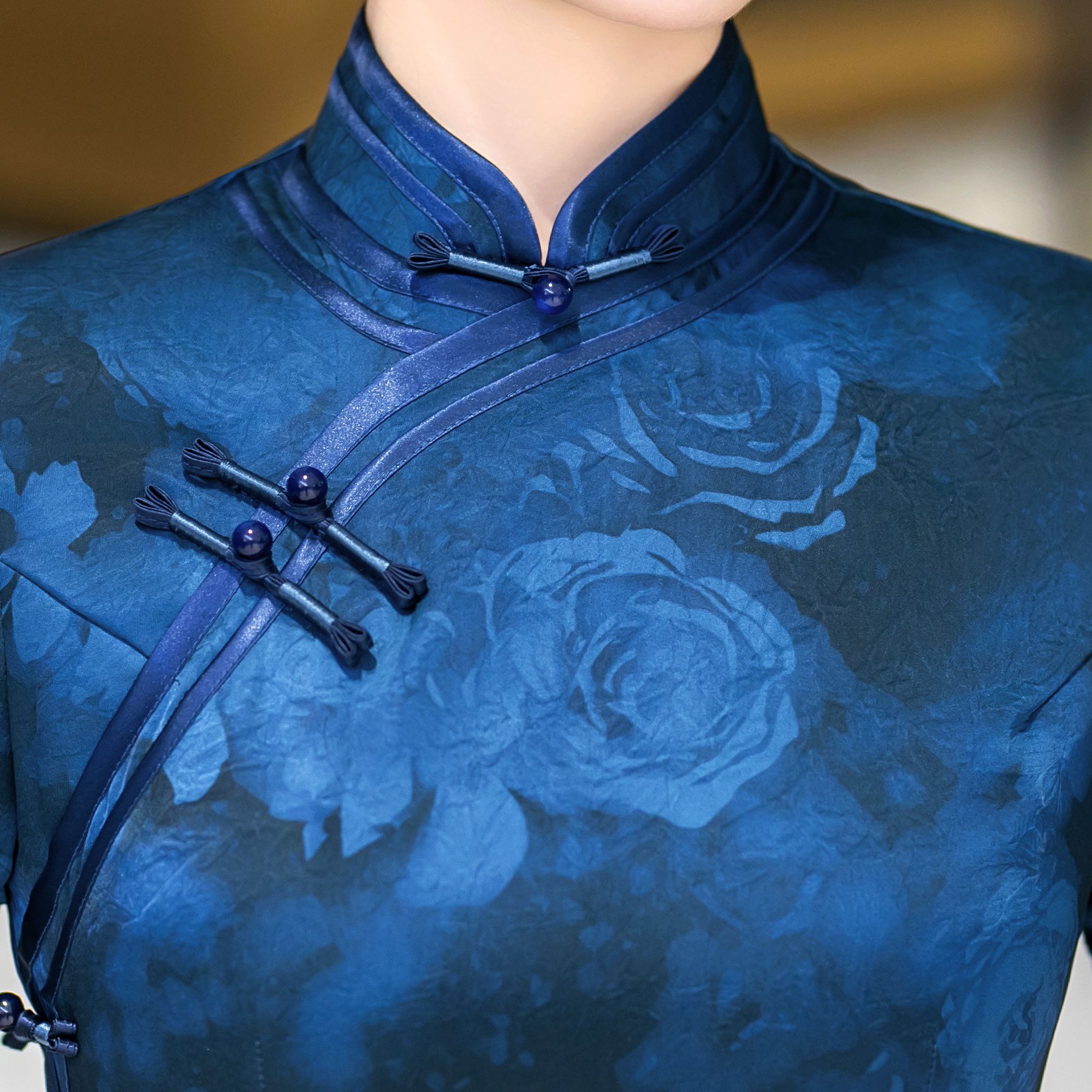 白幼秀新款2025复古时尚优雅中式立领港风款旗袍中国风旗袍5657