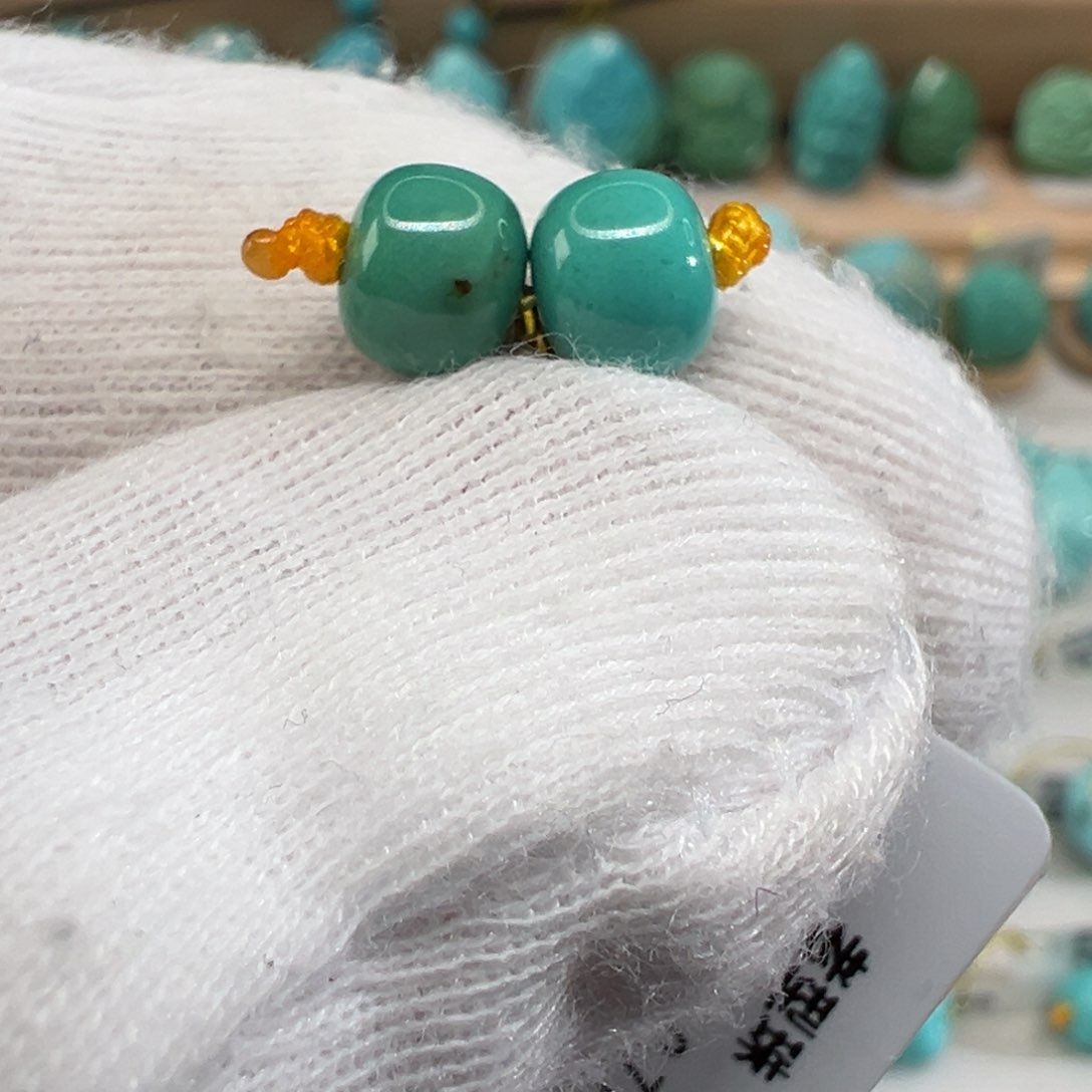 绿松石老型对珠未镶嵌