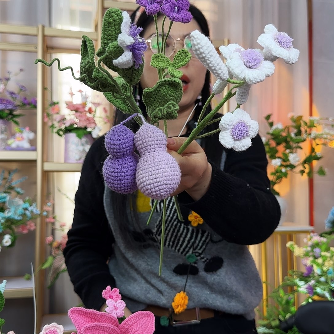 纯手工钩织钩织花束