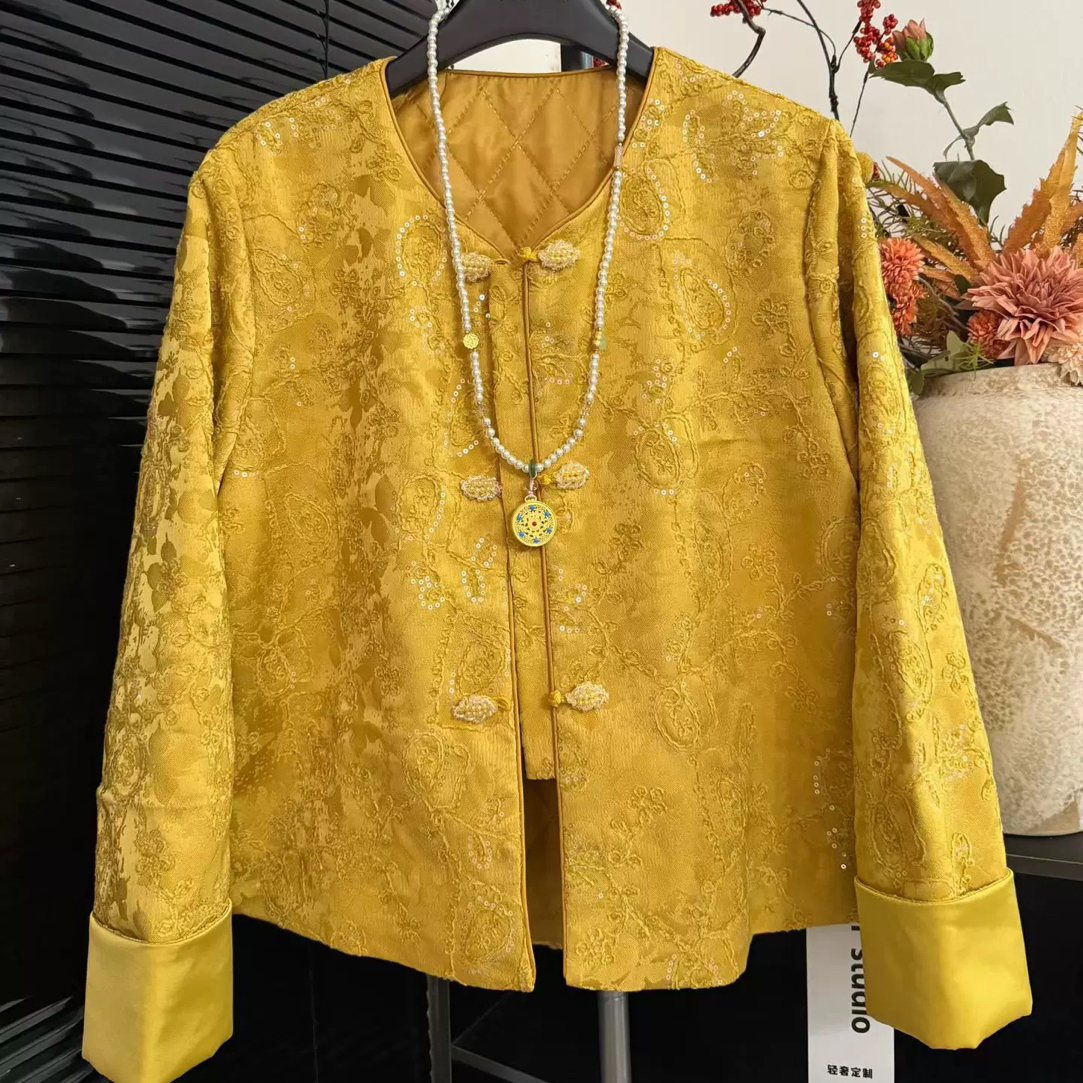 【海南肉丝】9211 高端定制刺绣亮片国风外套