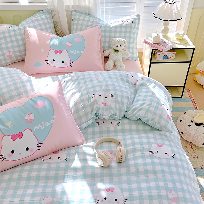 2025新款超柔学生宿舍大版印花四件套可爱
