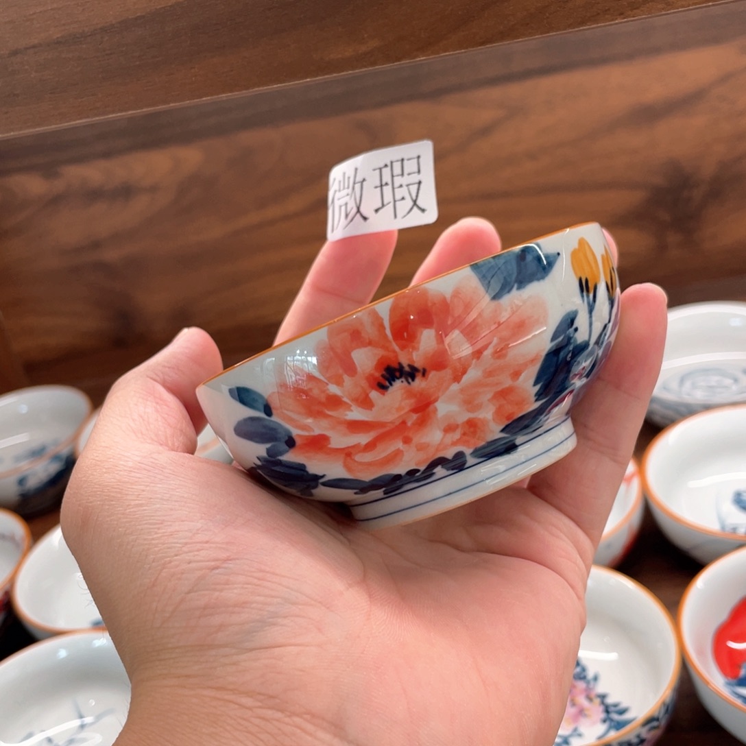 釉下手绘茶具微瑕