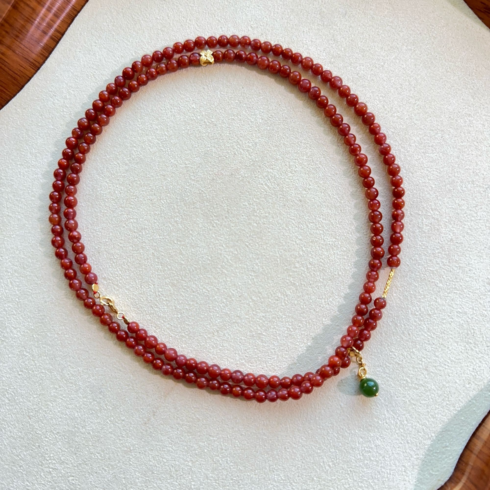 天然南红Diy牛血红项链-HR71639（多样性发货）