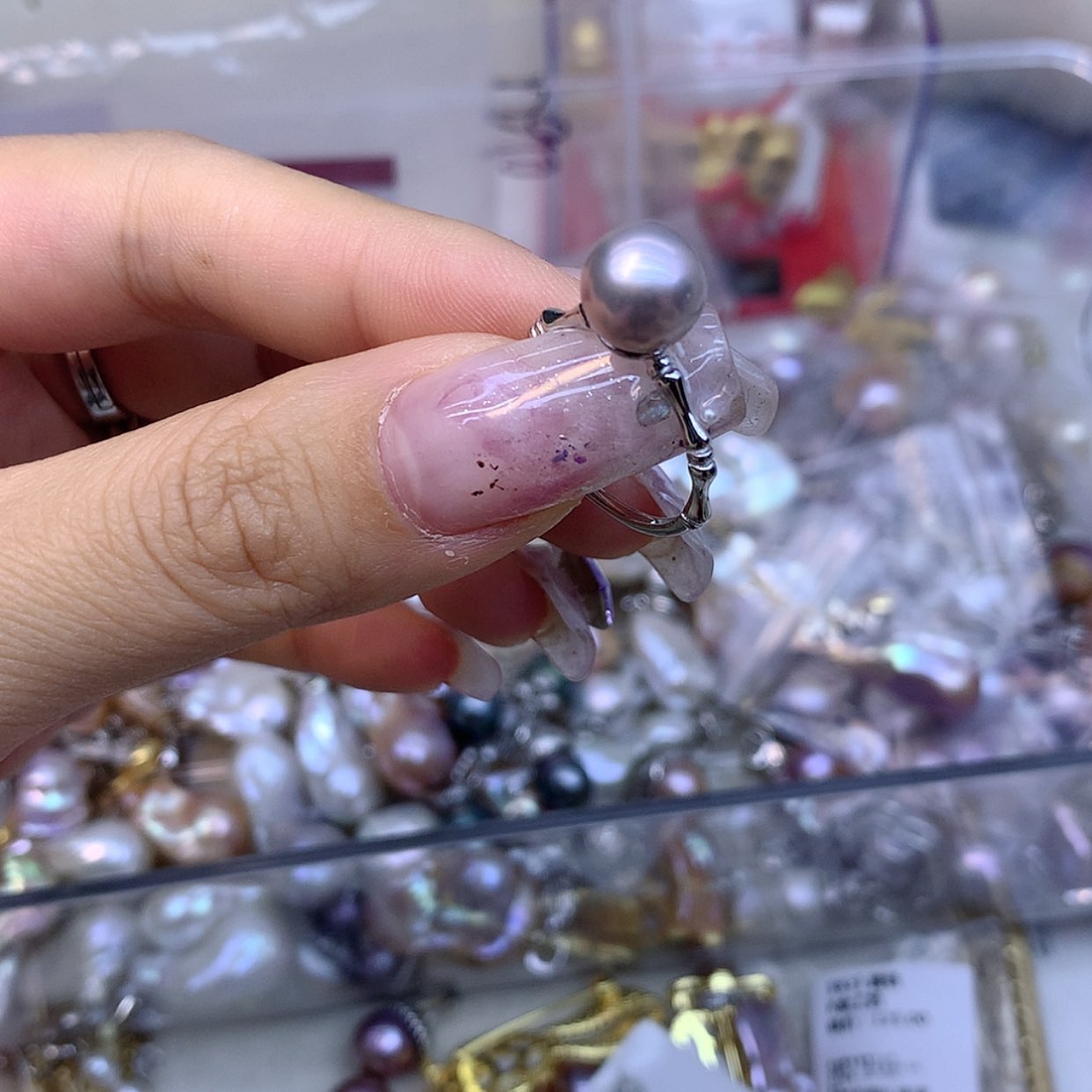 【闪购商品】淡水珍珠戒指银S925镶嵌