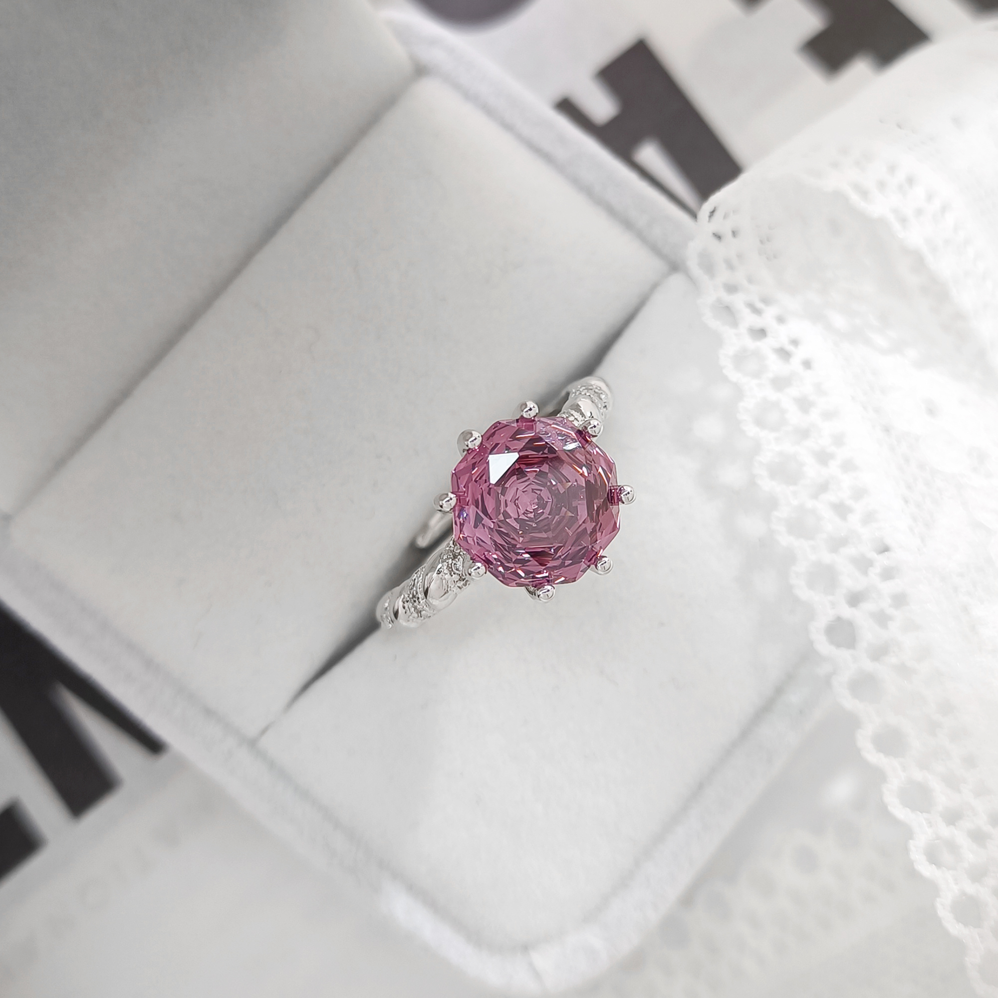 铜合金合成锆石戒指 WFXLM-002889【紫绡浮梦】戒指欧美时尚精致