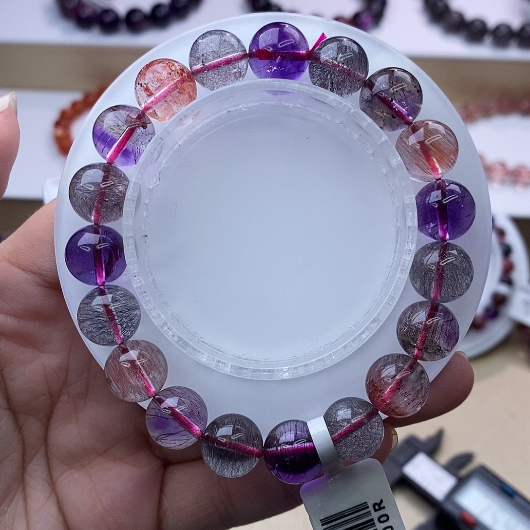 水晶手链未镶嵌黑加仑10+