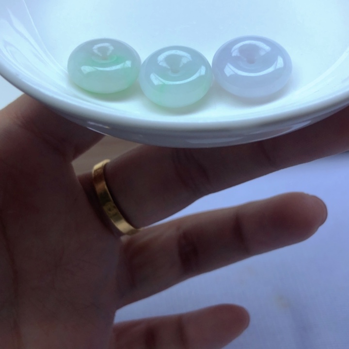 翡翠散珠翡翠平安扣3个