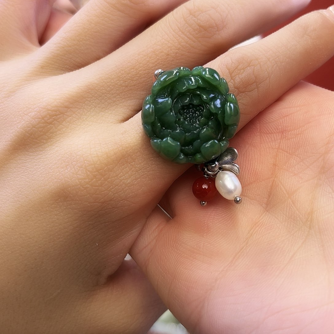 和田玉（碧玉）未镶嵌戒指